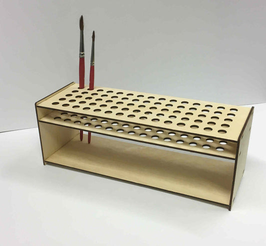 Pinselhalter für 75 Pinsel aus Holz, ideal für Modellbau und Miniaturen www.modellbau.store